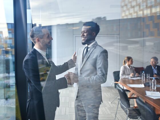 Men handshaking